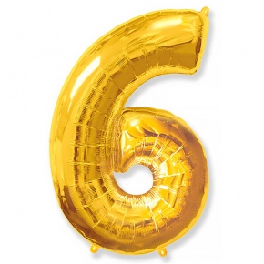 Шар гелиевый цифра 6 (40х102 см) в Волоколамске
