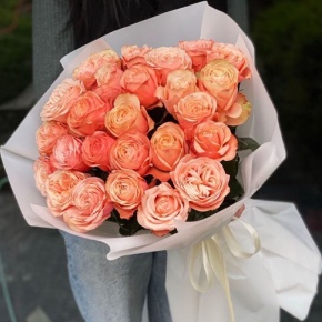 Букет из 23 пионовидных роз Эквадор сорта Кахала (60см) в Волоколамске