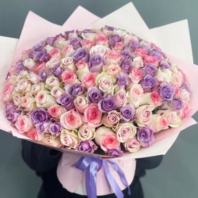 Букет из 101 розы нежный микс (40 см) в Волоколамске