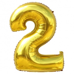 Шар гелиевый цифра 2 (40х102 см) в Волоколамске