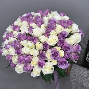 Букет "Фиолетовый микс" из 101 розы (40 см) в Волоколамске