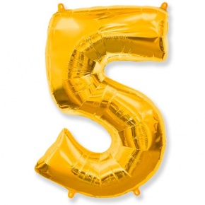 Шар гелиевый цифра 5 (40х102 см) в Волоколамске