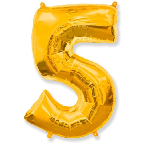 Шар гелиевый цифра 5 (40х102 см) в Волоколамске