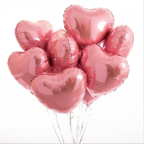 Сердце розовое фольгированный шар с гелием (45 см) в Волоколамске