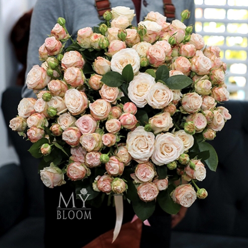 Букет 51 пионовидная роза Бомбастик (60 см) в Волоколамске