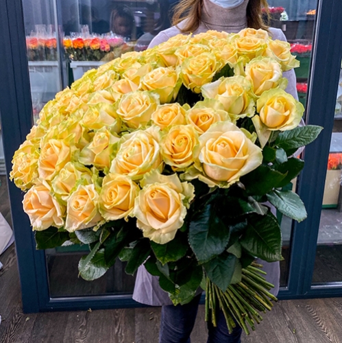 75 роз Аваланж (70 см) в Волоколамске