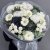 Букет "Белоснежная нежность" из георгин, брассики, хризантем Ньютон, эрингиума и гербер в Волоколамске