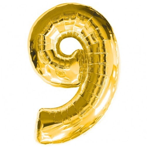 Шар гелиевый цифра 9 (40х102 см) в Волоколамске
